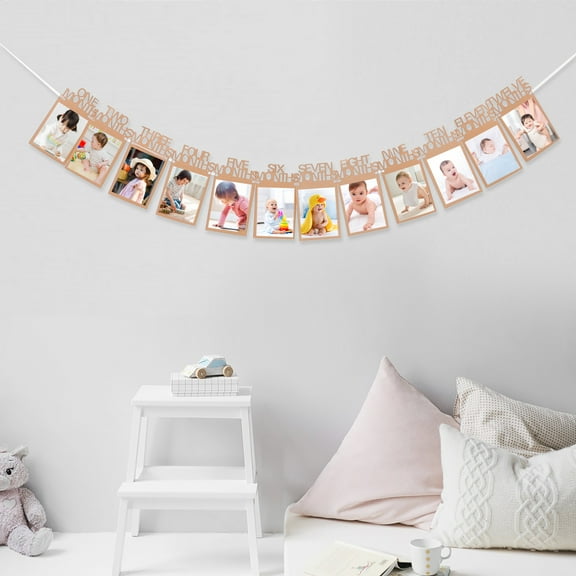 Raindrops  2 Sets Year Photo Wall Decoration Baby First Birthday Banner