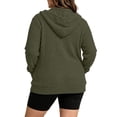 thumbnail image 7 of Gleelist Plus Size Hoodies For Women Lightweight Long Sleeve Zip Up Hooded Sweatshirt Trendy Ribbed Knit Jackets With Pockets XL-5XL, 7 of 7