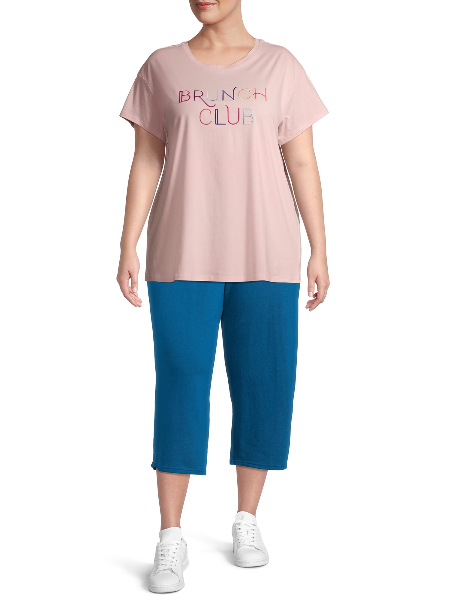 Terra & Sky Women's Plus Size Knit Capri