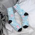 thumbnail image 5 of Hirioo Funny Cute Teeth Pattern Adult Middle Tube Socks Breathable Sock Non-Pilling,Contrasting Color Design, 5 of 6