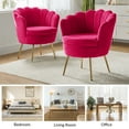 thumbnail image 6 of Seashell Upholstery Barrel Chairs Set of 2 Velvet Lounge Armchairs Gold Legs Home Living Room Bedroom, 6 of 9