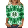 thumbnail image 5 of FDGIU St. Patrick's Shamrock Shirt for Women - Short Sleeve Crew Neck St. Patrick's Day Tee, 5 of 5