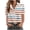 Brown, variant on Fashion Women's Casual Tops Striped and Polka Dot Short Sleeved Pocket Button Down Shirts