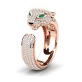 thumbnail image 1 of Lion Ring Pave Zircon Ring, Rose Gold Leopard Ring, 1 of 3