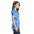 thumbnail image 3 of Port & Company Ladies Tie Dye V Neck Tee-M (Royal), 3 of 6