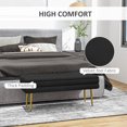 thumbnail image 4 of HOMCOM Banc de Bout de Lit, Banc de Chambre Rembourré avec Rangement Noir, 4 of 10