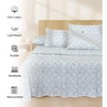thumbnail image 6 of RUVANTI 100% Cotton Percale Sheets King Size 6 Piece Set, Cooling Bed Sheets for Hot Sleepers, Deep Pocket 16”, Breathable Lightweight & Durable, Crisp Hotel Style Sheets, Fleur & Field, 6 of 8