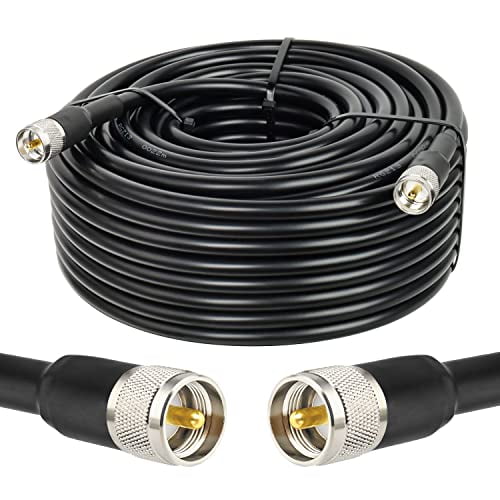 MOOKEERF CB Coax Cable RG213 UHF Male to Male Coaxial Cable 150FT Low Loss RG-213 UHF Cable CB Antenna Cable for Ham Radio/VHF Radio/SWR Meter/Antenna Analyzer