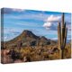 thumbnail image 1 of Lienzo paisaje desértico mexicano al atardecer con cactus saguaro gigante, montañas rocosas y cielo naranja vibrante, decoración del suroeste norteamericano para sala y oficina., 1 of 5
