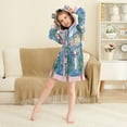 thumbnail image 3 of FORMRS Niños Bathrobe Unisex Hooded Robe Soft Plush Pajamas Sleepwear, Size 2-3T, Pink Window, 3 of 7