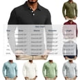 thumbnail image 2 of Ceisia Men Textured Waffle Knit Long Sleeve Polo Shirt Slim Fit Button Collar Lightweight Casual Daily Business Top Black XL Gift, 2 of 7