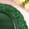 thumbnail image 6 of BalsaCircle 6 Hunter Green 14" Metallic Acrylic Wooden Textured Round Baroque Plastic Charger Plates, 6 of 8