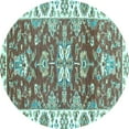 thumbnail image 1 of Ahgly Company Indoor Round Abstract Light Blue Modern Area Rugs, 6' Round, 1 of 4