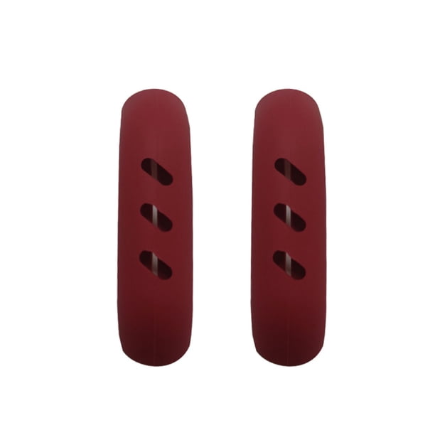 Funda de silicona para mango de sartén Inteprter 2 piezas reutilizable antideslizante desmontable Flexible Rojo