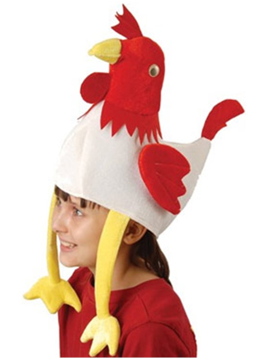 Deluxe Stuffed Plush Chicken Rooster Hat Costume Party Cap
