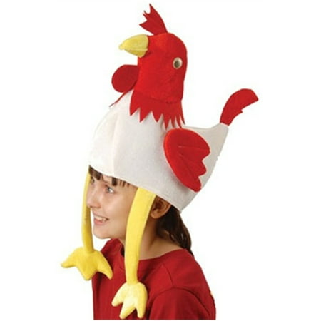 Deluxe Stuffed Plush Chicken Rooster Hat Costume Party