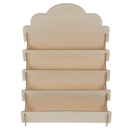 CTIRCHIU Wooden Tiered Display Stand Greeting Card Display Organizer Khaki Natural Wood Finish for Home Decor 1Set