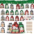 thumbnail image 1 of Venta al por mayor, juego de bolsas con calendario de adviento de Navidad, bolsas de adviento de Navidad 2025, bolsas de dulces para decoración de Año Nuevo para fiestas de bodas de Navidad, 1 of 5