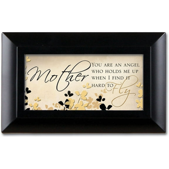 Mother An Angel Who Holds Me Up Matte Black Jewelry Music Box Plays Wonderful World