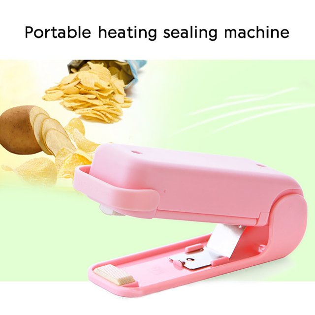 1PC Portable Mini Household Hand Pressure Heat Sealing Machine Plastic Sealing Machine Mini Sealing Machine Snack Plastic Bag Sealing Machine Travel Hand Pressure Heat Sealing Machine Pink