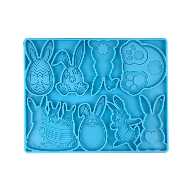 Pascua DIY epoxi molde conejo gato garra llavero decorativo silicona molde Wmkox8yi sjalhkljlk3751