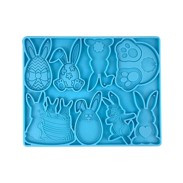 Pascua DIY epoxi molde conejo gato garra llavero decorativo silicona molde Wmkox8yi sjalhkljlk3751
