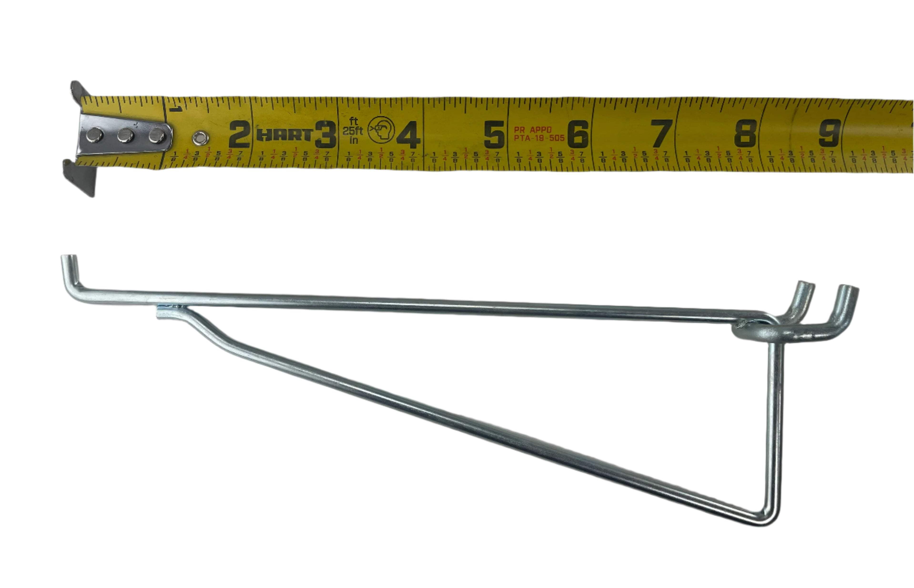 (10 Pack) Metal 8 Inch Mega Shelf Bracket Garage Hanger for 1/8"  1/4" Pegboard