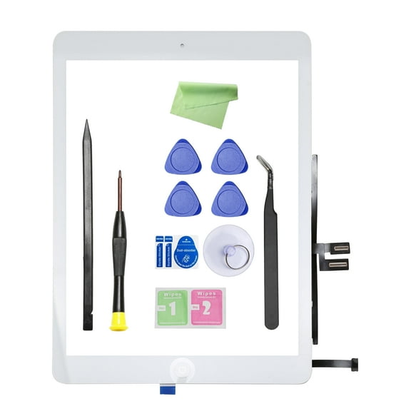 Screen Replacement for Ipad 9th  -  Digitizer Replacement Parts Kits for Ipad 9th Generation 2021 10.2 Inch Model A2602 A2603 A2604 A2605 with Home Button & Repair Tools Kits（white）