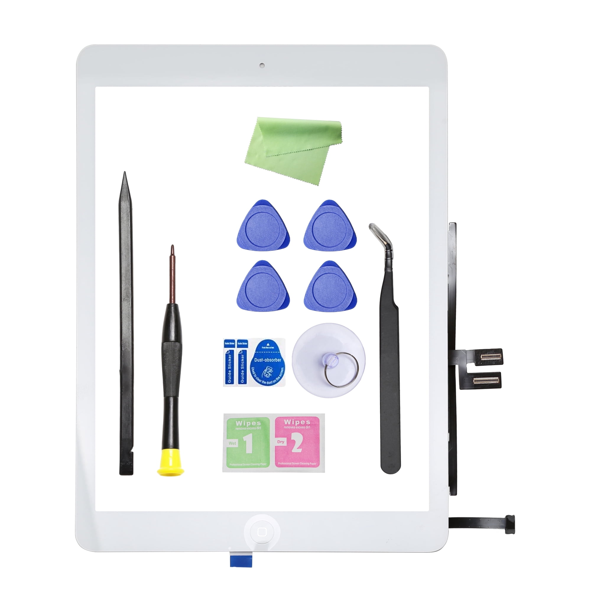 Screen Replacement for Ipad 9th - Digitizer Replacement Parts Kits for Ipad 9th Generation 2021 10.2 Inch Model A2602 A2603 A2604 A2605 with Home Button & Repair Tools Kits（white）