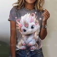 thumbnail image 2 of Camisetas con estampado de dibujos animados para mujer, camiseta informal de manga corta con dragón 3D, ropa de calle de gran tamaño, novedad de verano 2024, 2 of 5