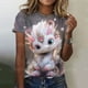 thumbnail image 2 of Camisetas con estampado de dibujos animados para mujer, camiseta informal de manga corta con dragón 3D, ropa de calle de gran tamaño, novedad de verano 2024, 2 of 5