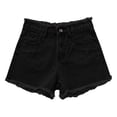 thumbnail image 5 of RYRJJ Jean Shorts for Women Trendy High Rise Stretchy Denim Shorts Distressed Frayed Summer Casual Short Jeans with Pockets(Black,S), 5 of 5
