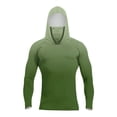 thumbnail image 3 of Nestiefly Mens Uv Rash Guard Fishing Shirts with Mask UPF 50+ Cooling Shirt Sun Protection Hiking Blouse Lightweight Hoodies Green 2XL, 3 of 5