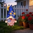 thumbnail image 4 of Patriotic Gnome Garden Stake,4th of July Red White Blue Decorative Yard Art,Weatherproof Outdoor Decor for Independence Day Memorial Day,Lawn,Pathway,Cemetery,Grave, 4 of 5