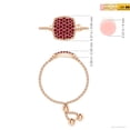 thumbnail image 4 of ANGARA Natural Pave-Set Ruby Cushion Bolo Ring in 14K Rose Gold for Women (Size-1.2mm) | July Birthstone, Birthday, Anniversary, Jewelry Gift for Women | Natural Ruby Ring, 4 of 8