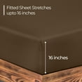 thumbnail image 3 of Royale Linens Fitted Sheet Cal King-Brushed Hotel Quality 1800 Ultra Soft Wrinkle & Fade Resistant-Bottom Sheet-Deep Pocket Stretches Up to 16"-Fitted Sheet Only - Elastic Sheet (CalKing, Chocolate), 3 of 10