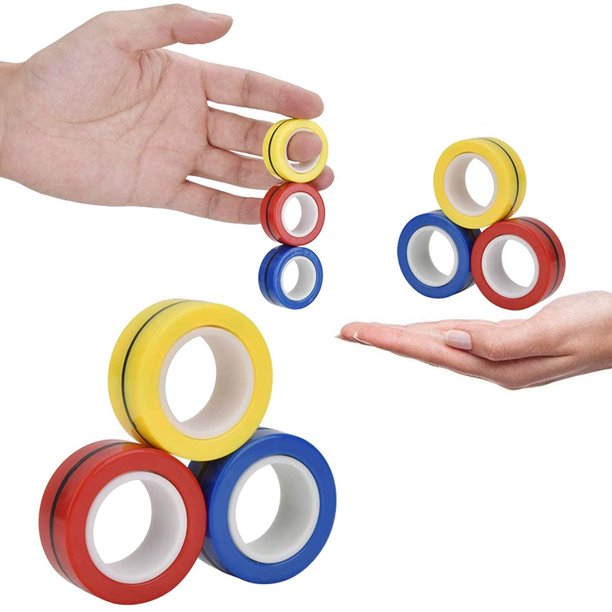 Anillo magnético para dedo, anillo magnético Fidget Spinner Toy, Spinner de mano mejorado para aliviar el estrés, regalo de Navidad y cumpleaños para niños, amigos y familia Xemadio WRMH-286