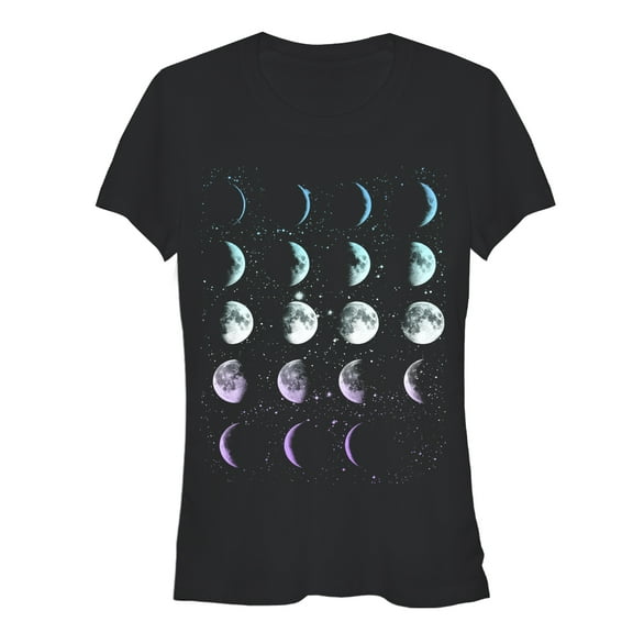 Junior's Lost Gods Moon Phases Graphic Tee Black X Large