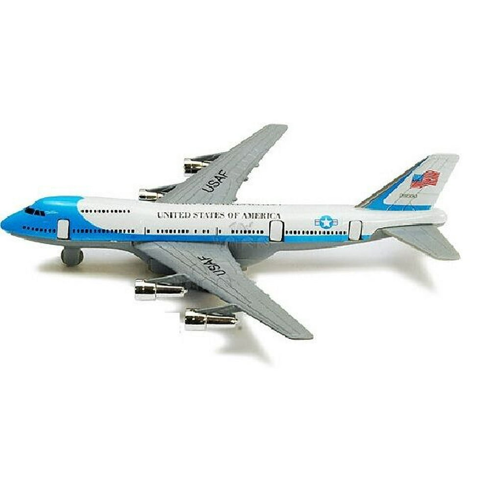 8" Diecast Toy passenger airplane jet 747 look alike plane Pull Back