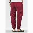 thumbnail image 6 of hotojiny Cotton Linen Pants Men Stylish Loose Fit Cinch Bottoms Summer Beach Pants Comfortable Elastic Waist Drawstring Cargo Pants, 6 of 6