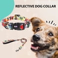 thumbnail image 3 of sunsanly 1 Set Pet Collar Adjustable Reflective Strips Pet Traction Leash Flower Pattern Dog Collar with Safety Buckle for Outdoor Travel, 3 of 8