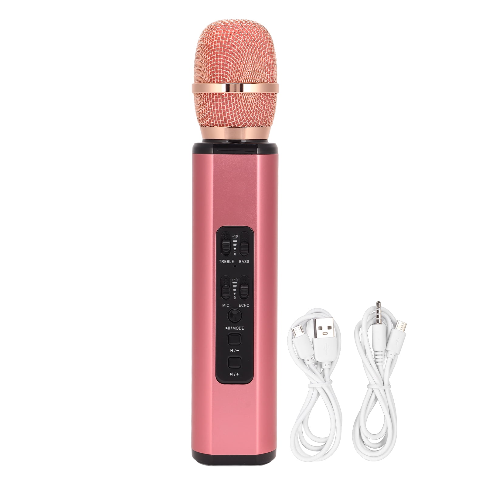 Microfono Color Rosa Micrófono y altavoz Bluetooth portátil de color rosa inalámbricos para ...