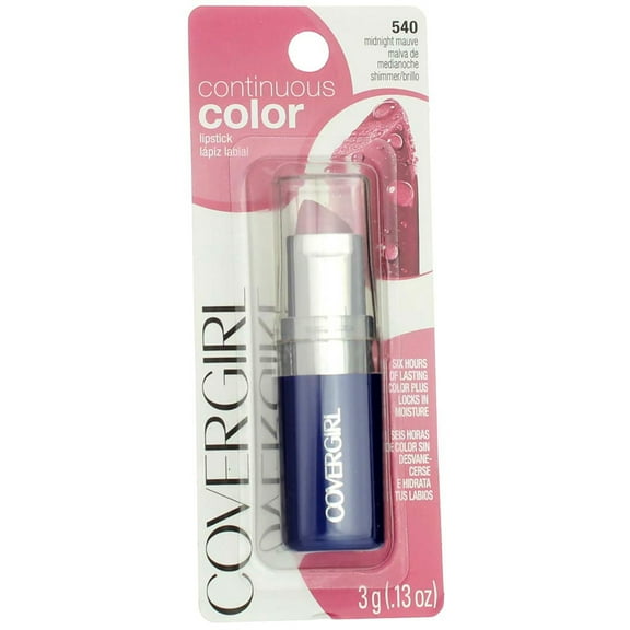 CoverGirl Continuous Color Lipstick, Midnight Mauve [540] .13 oz (Pack of 3)