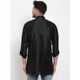thumbnail image 4 of eloria Men's Indian Traditional Black Solid Straight Kurta, 4 of 7
