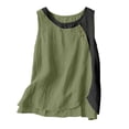 thumbnail image 2 of Women Sleeveless Vest Button Down Asymmetrical Round Neck Loose Fit Casual Summer Tops by Yigetop Green M, 2 of 6