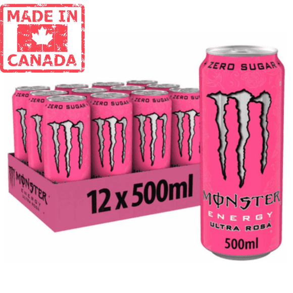 Monster Energy Ultra Rosa Boissons Énergétiques 473ml/16oz (12/caisse)