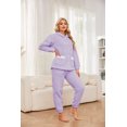 thumbnail image 4 of HEARTNICE Womens Hooded Pajama Set, Soft Plush Sleepwear with Pockets Fluffy Fuzzy Pjs Sets,(Lavender+White,2XL), 4 of 5