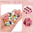 thumbnail image 3 of 100Pack Mini Dice, 8mm/0.31" Acrylic Tiny Six Side Game Dot Square Dice Bulk for Table Board Game Party Activities, Pink/Black, 3 of 6