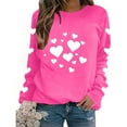thumbnail image 4 of Ailaofu Women Valentine's Sweatshirt Love Heart Print Pullover Tops Loose Casual Cute Valentines Gift Long Sleeve Sweatshirt, 4 of 7