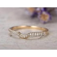thumbnail image 6 of 0.25 Carat Band Wedding Band with Moissanite Diamonds Anniversary Ring Curved U Design Antique Style Band with 18k Gold Plating, 6 of 8